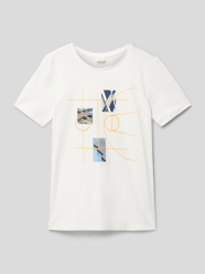 T-shirt met motiefprint van s.Oliver RED LABEL Wit - 42