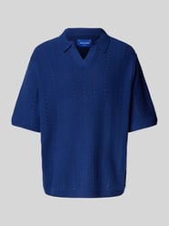 Koszulka polo o kroju relaxed fit z ażurowym wzorem model ‘PAROS’ od JACK & JONES - 16