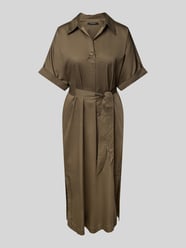 Midikleid mit Bindegürtel von comma - 6