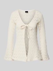 Strickjacke mit Trompetenärmeln Modell 'Isadora' von Gina Tricot Beige - 4