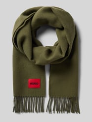 Sjaal met logopatch van pure wol model 'Juster' van HUGO - 6