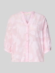 Regular Fit Bluse mit V-Ausschnitt und 3/4-Arm von Christian Berg Woman Pink - 33