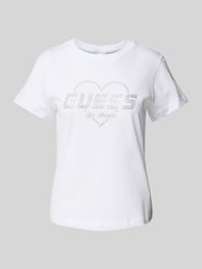 T-shirt z obszyciem kamieniami stras model ‘NARCISO’ od GUESS Activewear - 2