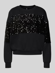 Regular fit sweatshirt van katoenmix met pailletten, model 'NANCY' van PIECES - 20