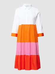 Sukienka koszulowa w stylu Colour Blocking od Milano Italy Pomarańczowy - 44