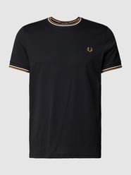 T-Shirt mit Logo-Stitching von Fred Perry Schwarz - 38