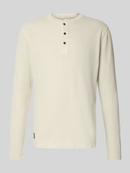 Longsleeve mit Strukturmuster und Knopfleiste von Superdry Beige - 7