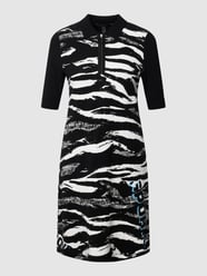 Knielanges Kleid mit Allover-Muster von Marc Cain Grau / Schwarz - 39