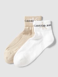 Socken mit Label-Detail Modell 'QUARTER' im 2er-Pack von Calvin Klein Jeans Beige - 26