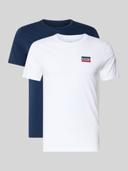 damski t-shirt o kroju slim fit z czystej bawełny w zestaw 2 szt. model '2PK CREWNECK GRAPHIC' od Levi's® - 28
