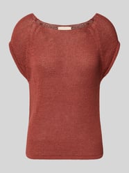 t-shirt w imitacji dzianiny z okrągłym dekoltem od Stefanel - 8
