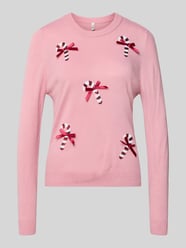 Regular Fit Weihnachtspullover mit Pailletten-Motiv Modell 'XMAS SHINE' von Only Pink - 42