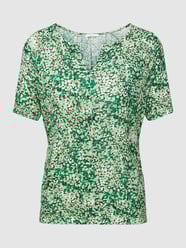 T-shirt van viscose met all-over motief, model 'Simani' van Opus Groen - 31