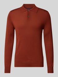 Slim Fit Strickpullover mit Polokragen von Christian Berg Men Orange - 25