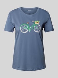 T-Shirt mit Motiv-Print von Jake*s Casual Blau - 40