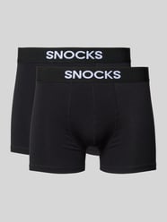 Slim Fit Boxershorts mit Logo-Detail im 2er-Pack von Snocks - 32