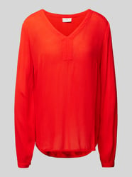 Blusenshirt aus Viskose mit V-Ausschnitt Modell 'AMBER' von Kaffe Rot - 27