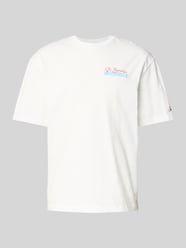 T-shirt z nadrukiem z napisem i okrągłym dekoltem od MC2 Saint Barth - 10