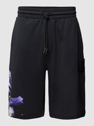 Sweatshorts mit Motiv-Print Modell 'Lotus' von BOSS Green Schwarz - 19