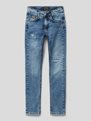 Jeansy z efektem znoszenia od Blue Effect Niebieski - 8