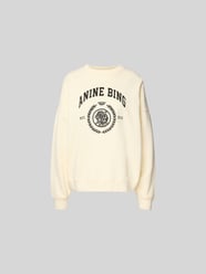 Oversized Sweatshirt mit Logo-Print von Anine Bing Beige - 12
