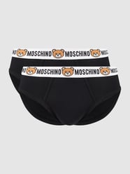 Figi z dodatkiem streczu w zestawie 2 szt. od Moschino Swim + Underwear Czarny - 10