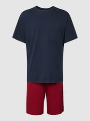 Pyjama mit Brusttasche von Schiesser Rot - 4