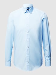 Slim Fit Business-Hemd aus Popeline von OLYMP Level Five Blau - 29