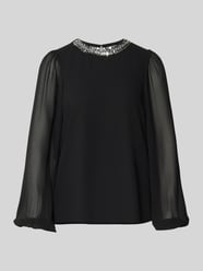 Bluzka o kroju regular fit z obszyciem ozdobnymi kamieniami model ‘WILLY’ od Vila - 15