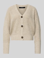 Relaxed fit gebreid jack met V-hals model 'LEA' van VERO MODA Beige - 7