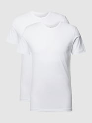 T-shirt o kroju body fit z bawełny pima w zestawie 2 szt. od RAGMAN Biały - 17