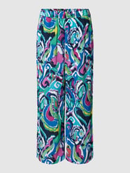 Stoffen broek van pure viscose met all-over motief, model 'Power' van Fynch-Hatton Groen - 1