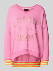 Sweatshirt mit Strasssteinbesatz Modell 'Creme de la Creme' von miss goodlife Pink - 1