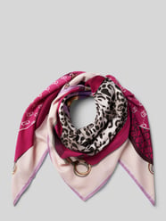 Schal mit Label-Schriftzug Modell 'Foulard Mix' von Liu Jo White Pink - 4