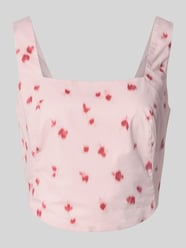 Kort top in all-over look met smokdetails van Jake*s Studio Woman Fuchsia - 29