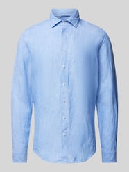 Slim Fit Leinenhemd mit Kentkragen von SEIDENSTICKER Blau - 39
