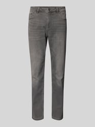 Bequeme Slim Fit Jeans in grauer Waschung und Five-Pocket-Design von REVIEW - 9