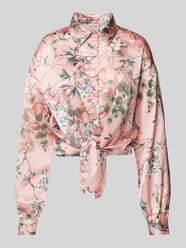 Blouse met knoopdetail, model 'BOWED JUN' van Guess Roze - 31