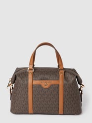 Torebka z logo na całej powierzchni model ‘Satchel’ od MICHAEL Michael Kors Brązowy - 30