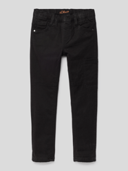 Slim Fit Jeans mit Cargotasche von s.Oliver RED LABEL Grau / Schwarz - 24
