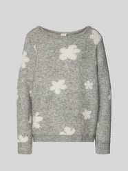 Gebreide pullover met all-over bloemenprint, model 'Kamara' van ICHI - 4