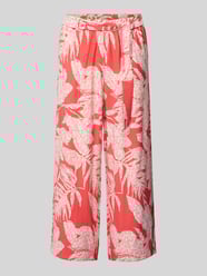 Wide leg stoffen broek met strikceintuur van comma - 32