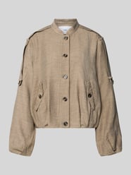 Jack van viscosemix met opstaande kraag model 'RINA' van YAS Beige - 1