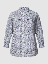 PLUS SIZE overhemdblouse met bloemenmotief, model 'COURTENAY' van Lauren Ralph Lauren Curve Blauw / turquoise - 28