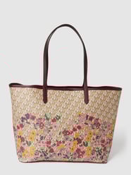 Torba shopper z logo na całej powierzchni model ‘COLLINS’ od Lauren Ralph Lauren Beżowy - 31