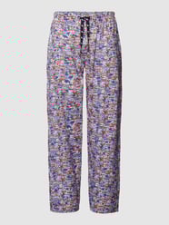 Pyjama-Hose aus Baumwolle mit Allover-Print von A Fish Named Fred Blau - 30