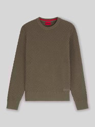 Regular Fit Strickpullover mit 3D-Strukturmuster Modell 'SYER' von HUGO Beige - 21