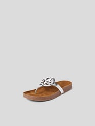 Zehentrenner mit Brand-Detail von Tory Burch Grau / Schwarz - 1