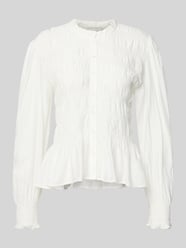 Bluzka koszulowa o kroju slim fit z bufiastymi rękawami model ‘Mocca’ od Neo Noir - 20
