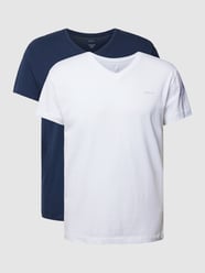 T-Shirt mit Label-Print im 2er-Pack von Gant Blau - 11